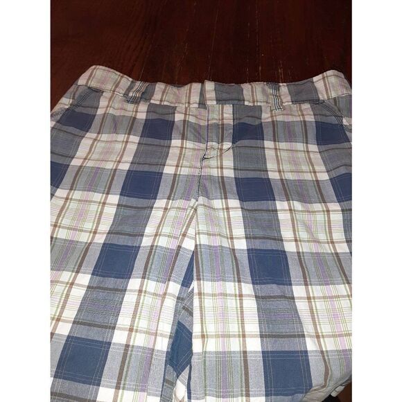 Size 10 Sonoma Mid Rise Plaid Bermuda Shorts with Pockets Multi-Color - Picture 3 of 4